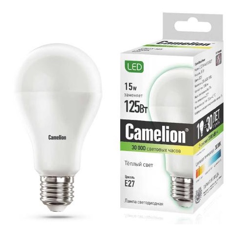 Лампа светодиодная LED15-A65/830/E27 15Вт 220В Camelion 12196